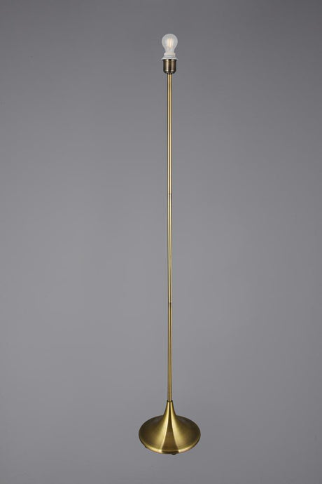 Deco D0352 Crowne Round Curved Base Floor Lamp Without Shade, Inline Switch, 1 Light E27 Antique Brass