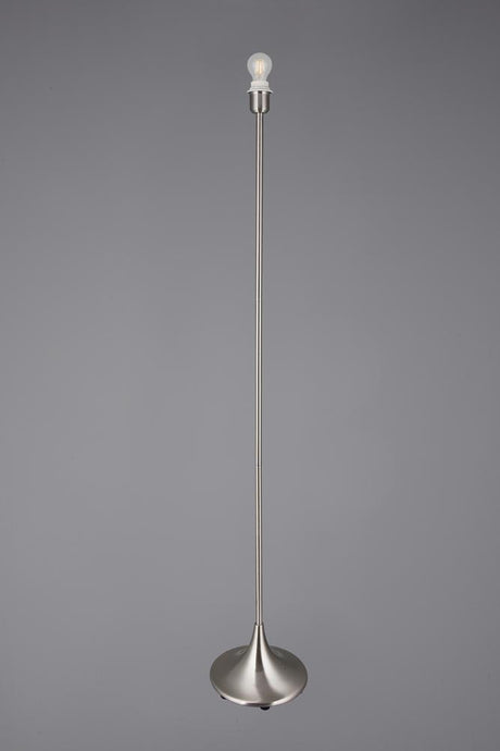 Deco D0353 Crowne Round Curved Base Floor Lamp Without Shade, Inline Switch, 1 Light E27 Satin Nickel
