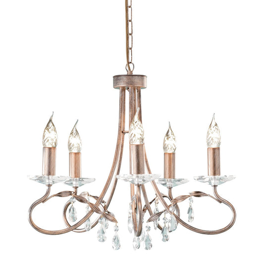 Elstead Lighting CRT5-SILVER-GOLD Christina 5 Light Chandelier