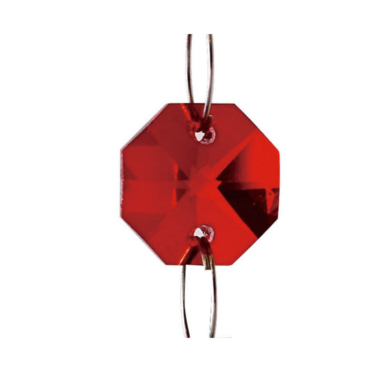 Diyas C50005 Crystal Octagon Without Ring Red 14mm - 37814