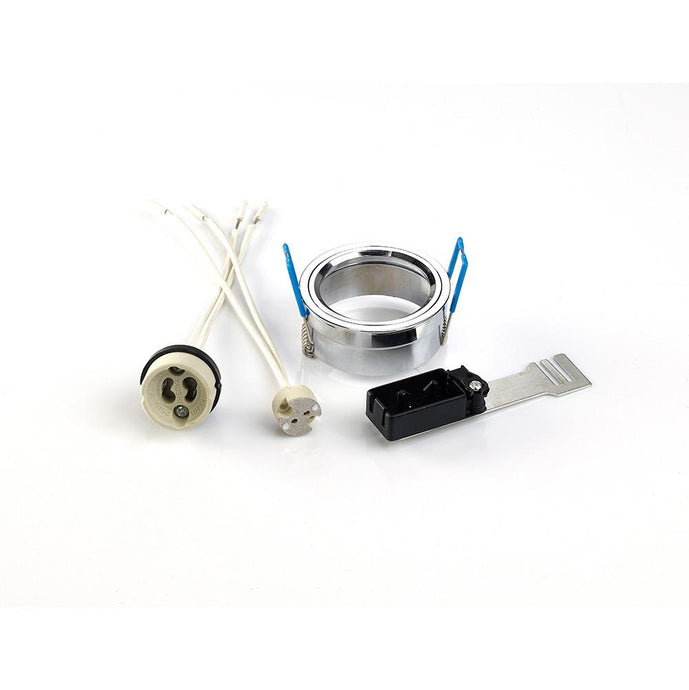 Diyas IL30800CH Downlight Component Kit Lampholders And Retaining Ring Polished Chrome For Various Crystal Rims, Cut Out: 62mm - 38146