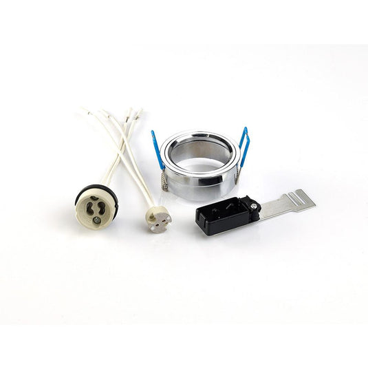 Diyas IL30800CH Downlight Component Kit Lampholders And Retaining Ring Polished Chrome For Various Crystal Rims, Cut Out: 62mm - 38146