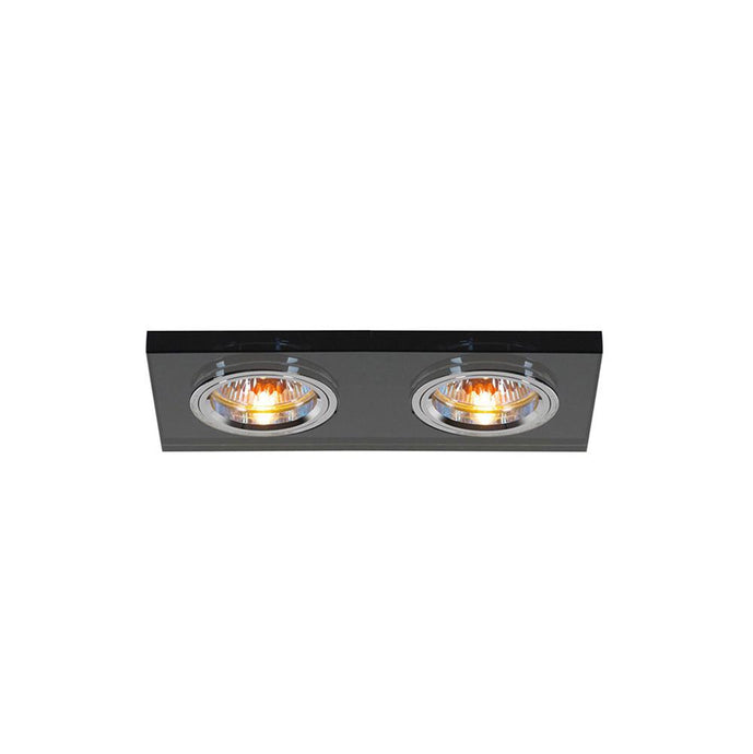 Diyas IL30807BL Crystal Dual Head Downlight Rectangle Rim Only Black, 2 x IL30800 REQUIRED TO COMPLETE THE ITEM, Cut Out: 144x62mm - 38152