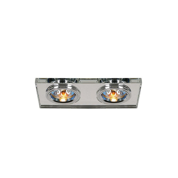 Diyas IL30807CH Crystal Dual Head Downlight Rectangle Rim Only Clear, 2 x IL30800 REQUIRED TO COMPLETE THE ITEM, Cut Out: 144x62mm - 38153