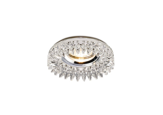 Diyas IL30833CH Crystal Downlight Round With Square Crystals Perimeter Rim Only Clear, IL30800 REQUIRED TO COMPLETE THE ITEM, Cut Out: 62mm - 38184
