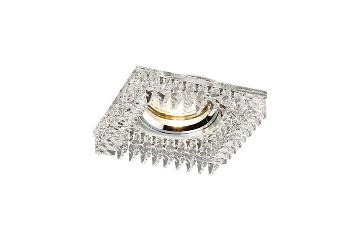 Diyas IL30834CH Crystal Downlight Square With Square Crystals Perimeter Rim Only Clear, IL30800 REQUIRED TO COMPLETE THE ITEM, Cut Out: 62mm - 38185