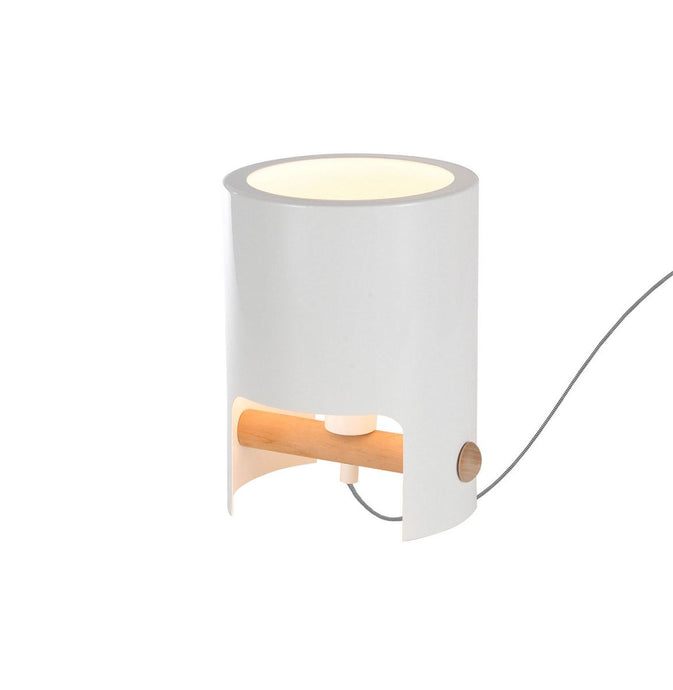 Mantra M5593 Cube Table Lamp Tall 1x40W, White Metal/Wood