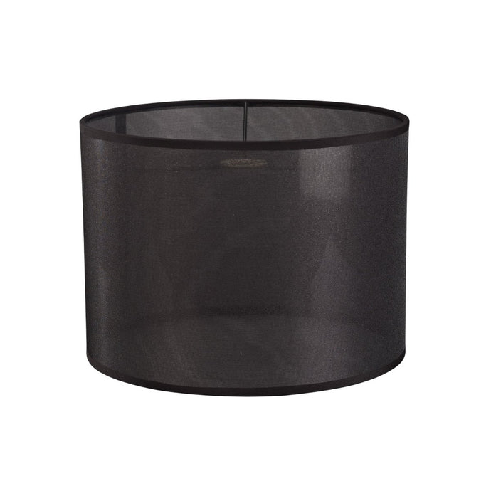 Diyas ILS20289 Curino Round Shade Large Sheer Weave Fabric Black 350mm x 250mm - 38668