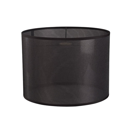 Diyas ILS20289 Curino Round Shade Large Sheer Weave Fabric Black 350mm x 250mm - 38668