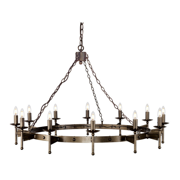 Elstead Lighting CW12-OLD-BRZ Cromwell 12 Light Chandelier