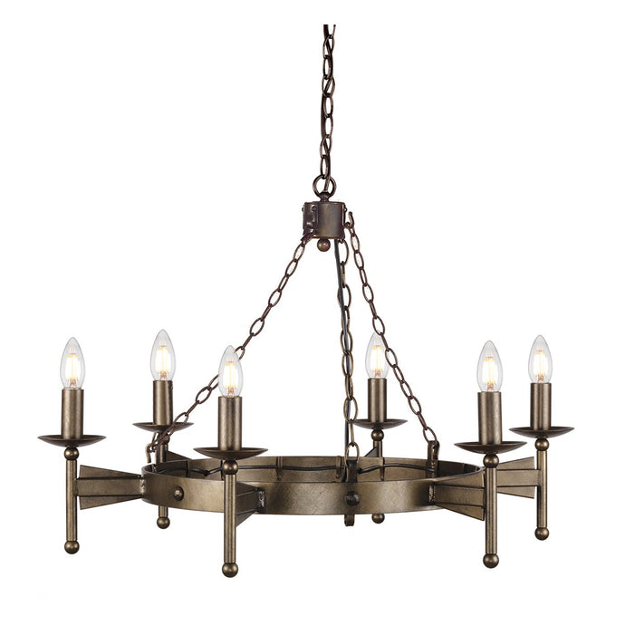Elstead Lighting CW6-OLD-BRZ Cromwell 6 Light Chandelier