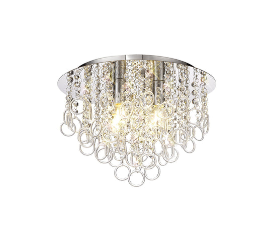 C-Lighting Cygnus Ceiling, 4 Light E14, Polished Chrome/Crystal - 29365