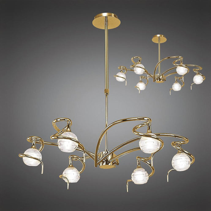 Mantra M0079PB Dali Telescopic Pendant Semi Flush Convertible 6 Light G9, Polished Brass