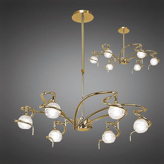 Mantra M0079PB Dali Telescopic Pendant Semi Flush Convertible 6 Light G9, Polished Brass