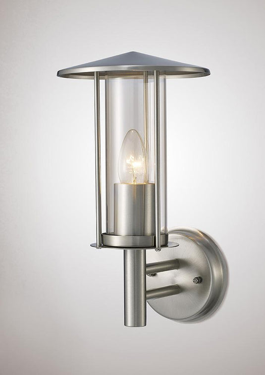 Deco D0075 Dalton Wall Lamp 1 Light E27 IP44 Exterior Stainless Steel/Clear