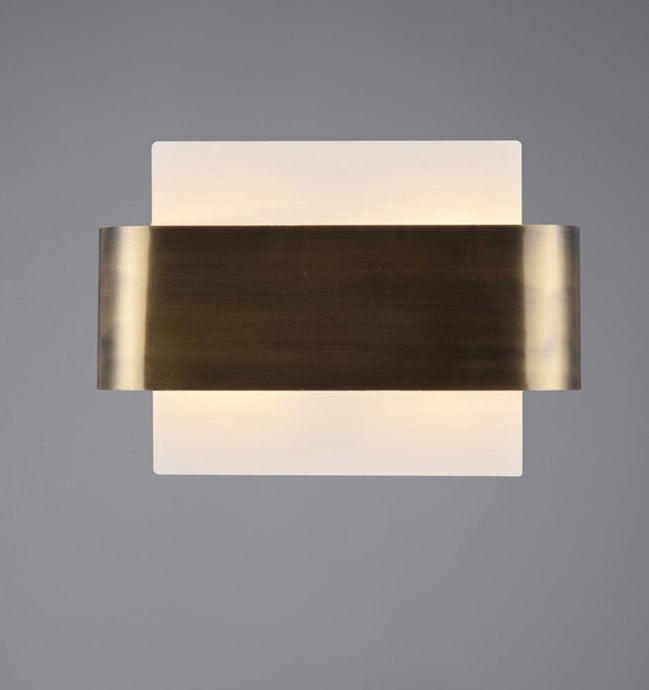 Deco D0379 Damo 2 Light G9 Flush Fitting, White Base With Antique Brass Centre Band