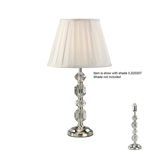 Diyas IL11004 Dana Crystal Table Lamp WITHOUT SHADE 1 Light Silver Finish - 37843