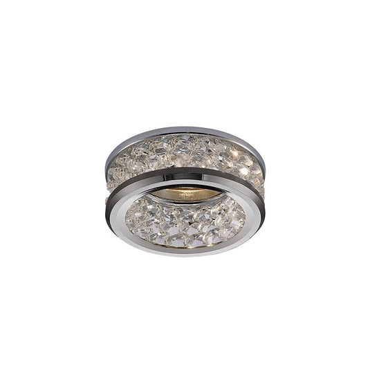 Diyas IL30835CH Dante GU10 Downlight With 3 Levels Of Crystal Beads Polished Chrome/Clear, Cut Out: 60mm - 38186