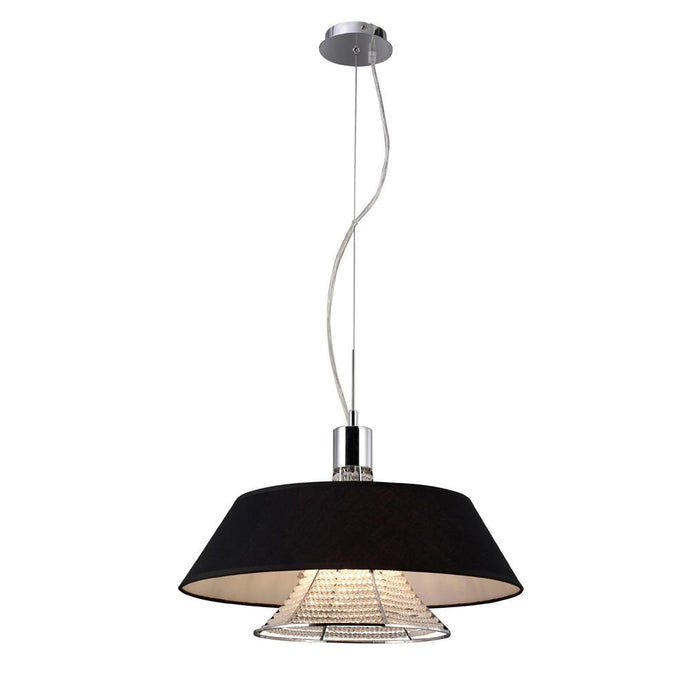 Diyas IL30041/BL Davina Pendant With Black Shade 3 Light Polished Chrome/Crystal - 37900