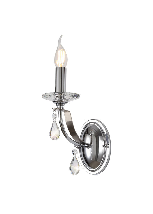C-Lighting Delight Wall Lamp 1 Light E14, Polished Chrome/Satin Nickel/Clear Crystal - 28991