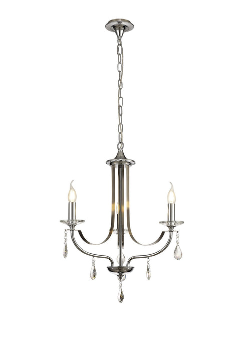 C-Lighting Delight Pendant 3 Light E14 Polished Chrome/Satin Nickel/Clear Crystal - 28993