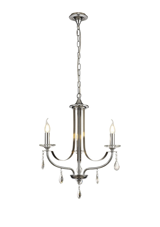 C-Lighting Delight Pendant 3 Light E14 Polished Chrome/Satin Nickel/Clear Crystal - 28993