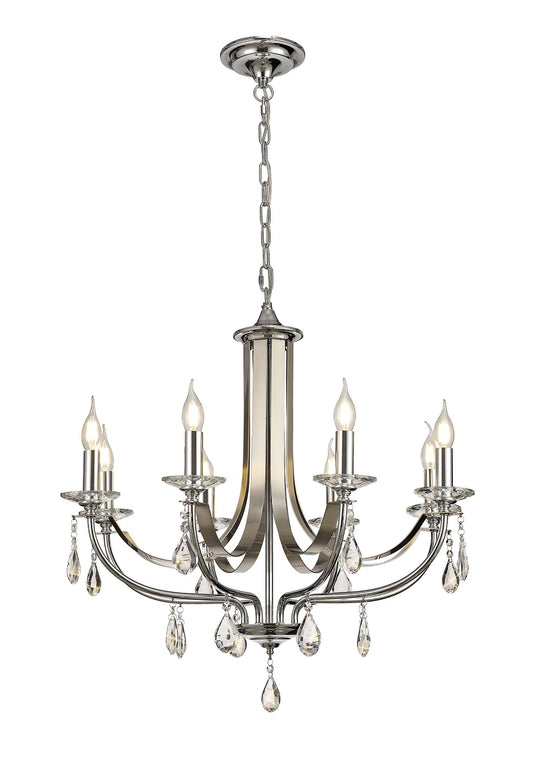 C-Lighting Delight Pendant 8 Light E14 Polished Chrome/Satin Nickel/Clear Crystal - 28995