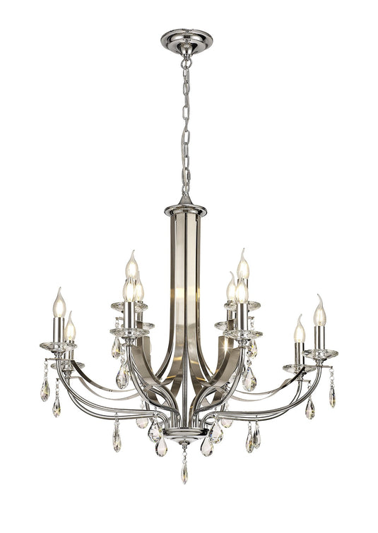 C-Lighting Delight Pendant 12 Light E14 Polished Chrome/Satin Nickel/Clear Crystal - 28996