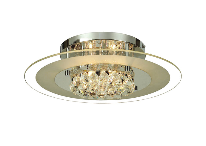 Diyas IL30022 Delmar Ceiling Round 6 Light Polished Chrome/Glass/Crystal - 37888