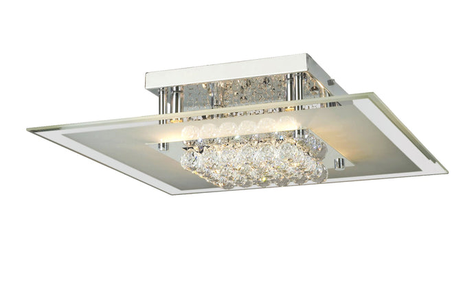 Diyas IL30024 Delmar Ceiling Square 6 Light Polished Chrome/Glass/Crystal - 37889