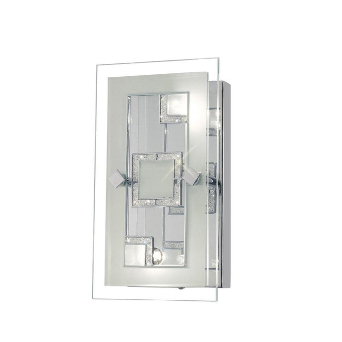 Diyas IL30981 Destello Wall Lamp/Ceiling Rectangle With Square Pattern 2 Light Polished Chrome/Crystal - 38219