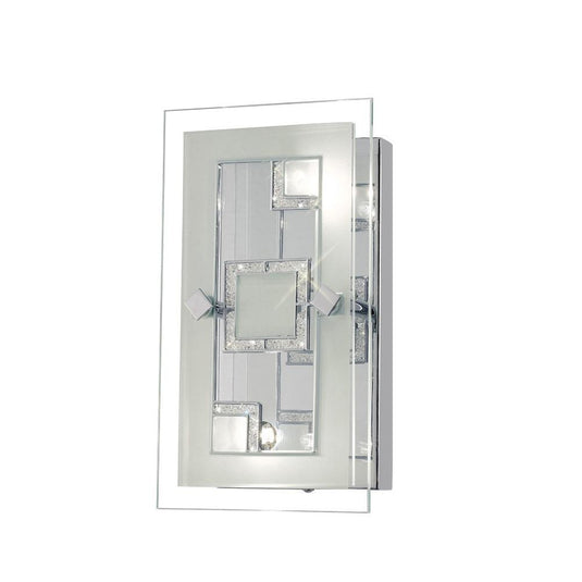 Diyas IL30981 Destello Wall Lamp/Ceiling Rectangle With Square Pattern 2 Light Polished Chrome/Crystal - 38219