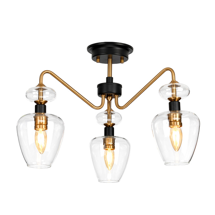 Elstead Lighting DL-ARMAND-SF3-AB Armand 3 Light Semi Flush - Aged Brass