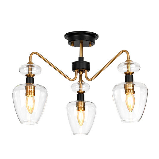 Elstead Lighting DL-ARMAND-SF3-AB Armand 3 Light Semi Flush - Aged Brass