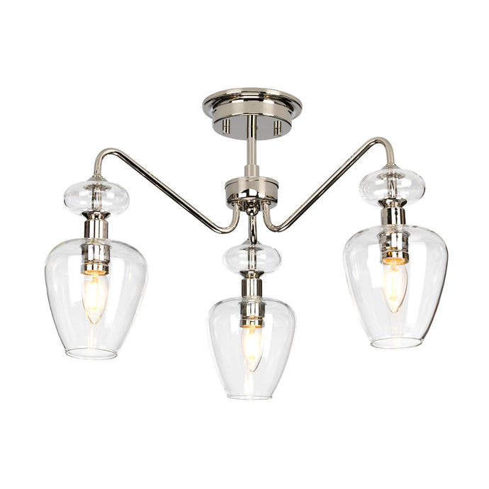 Elstead Lighting DL-ARMAND-SF3-PN Armand 3 Light Semi Flush - Polished Nickel