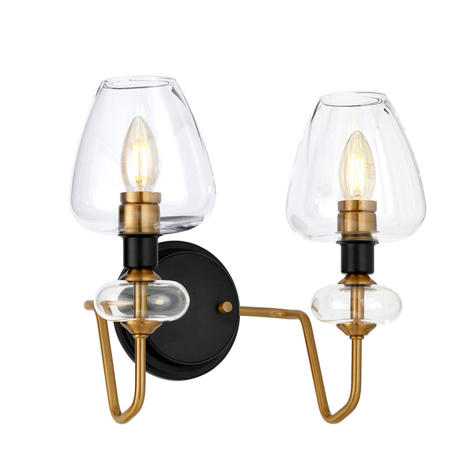 Elstead Lighting DL-ARMAND2-AB Armand 2 Light Wall Light - Aged Brass