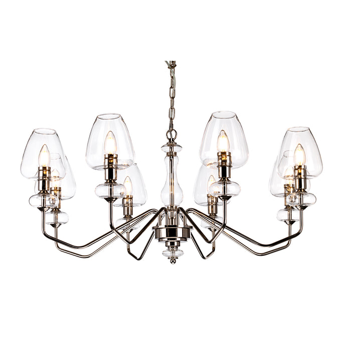 Elstead Lighting DL-ARMAND8-PN Armand 8 Light Chandelier - Polished Nickel