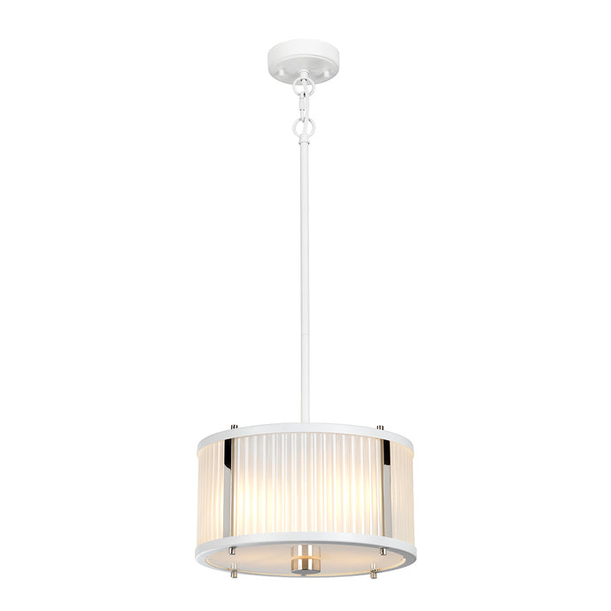 Elstead Lighting DL-CORONA-2P-WPN Corona 2 Light Pendant - White Polished Nickel