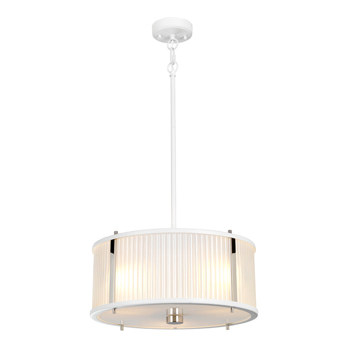 Elstead Lighting DL-CORONA-3P-WPN Corona 3 Light Pendant - White Polished Nickel
