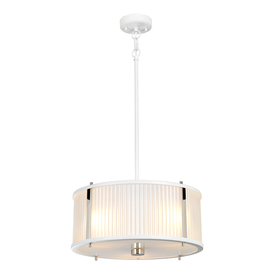 Elstead Lighting DL-CORONA-3P-WPN Corona 3 Light Pendant - White Polished Nickel