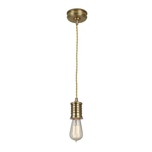 Elstead Lighting  DOUILLE-P-AB Douille 1 Light Pendant - Aged Brass