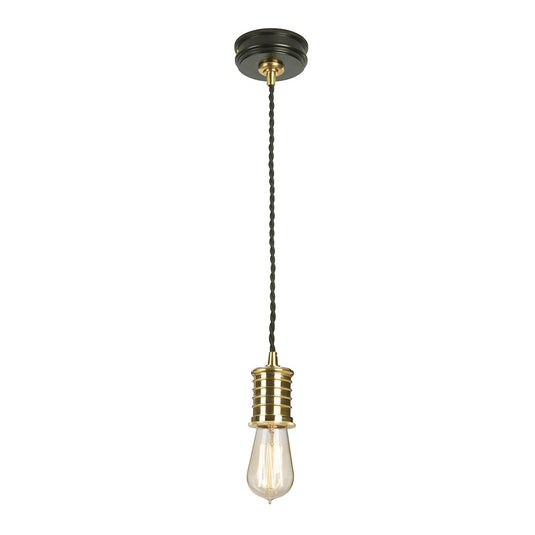 Elstead Lighting  DOUILLE-P-BPB Douille 1 Light Pendant - Black/Polished Brass