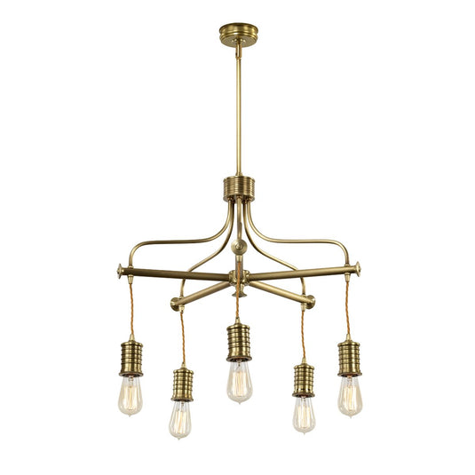 Elstead Lighting  DOUILLE5-AB Douille 5 Light Chandelier - Aged Brass