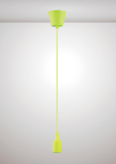 Deco D0166 Dreifa 1.5m Suspension Kit 1 Light Green,90mm Plastic Base and Silicon Lampholder Cover, E27 Max 60W, c/w Ceiling Bracket