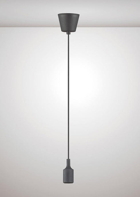 Deco D0169 Dreifa 1.5m Suspension Kit 1 Light Black,90mm Plastic Base and Silicon Lampholder Cover, E27 Max 60W, c/w Ceiling Bracket