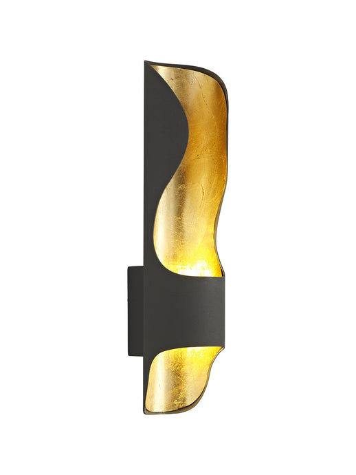 C-Lighting Dunkirk Wall Lamp, 1 x 8W LED, 3000K, 640lm, Anthracite/Gold Leaf, 3yrs Warranty - 28642