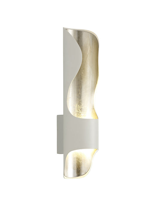 C-Lighting Dunkirk Wall Lamp, 1 x 8W LED, 3000K, 640lm, White/Silver Leaf, 3yrs Warranty - 28643