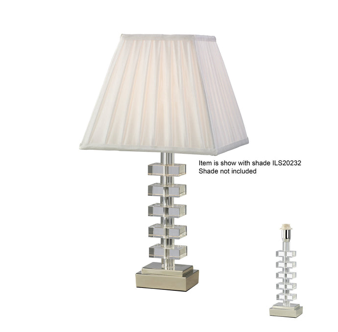 Diyas IL11005 Dusit Crystal Table Lamp WITHOUT SHADE 1 Light Silver Finish - 37844