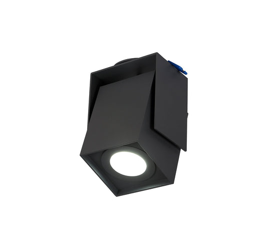 C-Lighting Eccles Adjustable Square Spotlight, 1 Light GU10, Sand Anthracite, Cut Out: 62mm - 28949