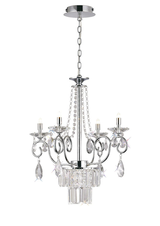 Diyas IL31615 Eden Pendant 4 Light G9 Polished Chrome/Crystal - 38429